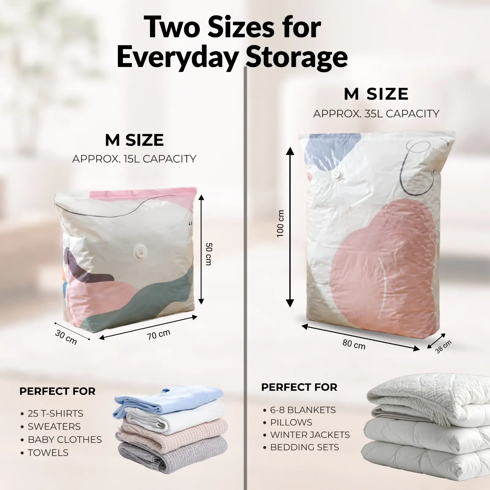No Vacuum Cloth Storage Bags – Reusable Space-Saving Organizer - Image 3