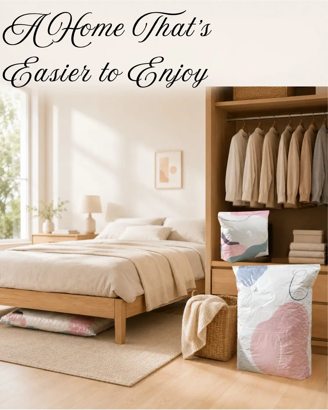 No Vacuum Cloth Storage Bags – Reusable Space-Saving Organizer