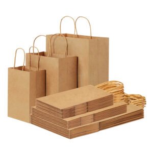 Eco-friendly Recycled Wholesale Kraft Paper Bag With Logo for Clothing & Food Takeaway Packaging Bag