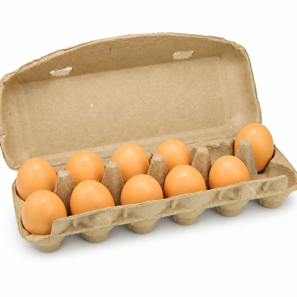 12 Hole Paper Pulp Egg Tray with Lid Recycled Molded Fiber Egg Carton Box